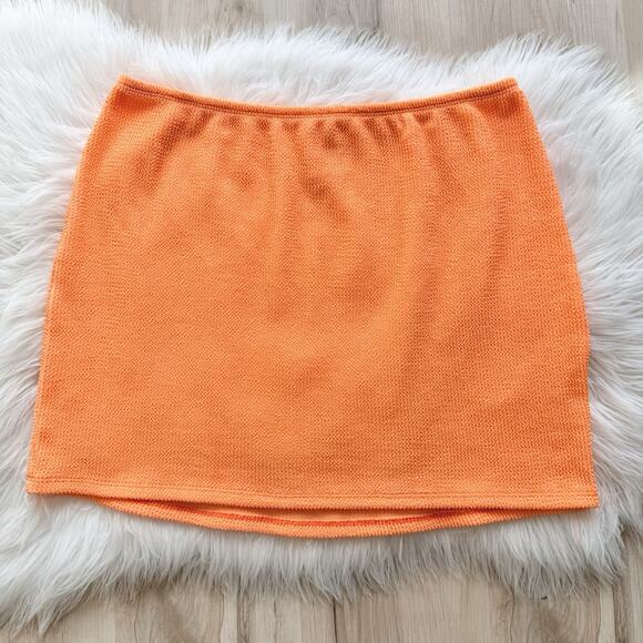 Good American Always Fits Sculpt Mini Skirt Beach Cover Up Orange Size 5/6 - Picture 1 of 4